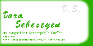 dora sebestyen business card